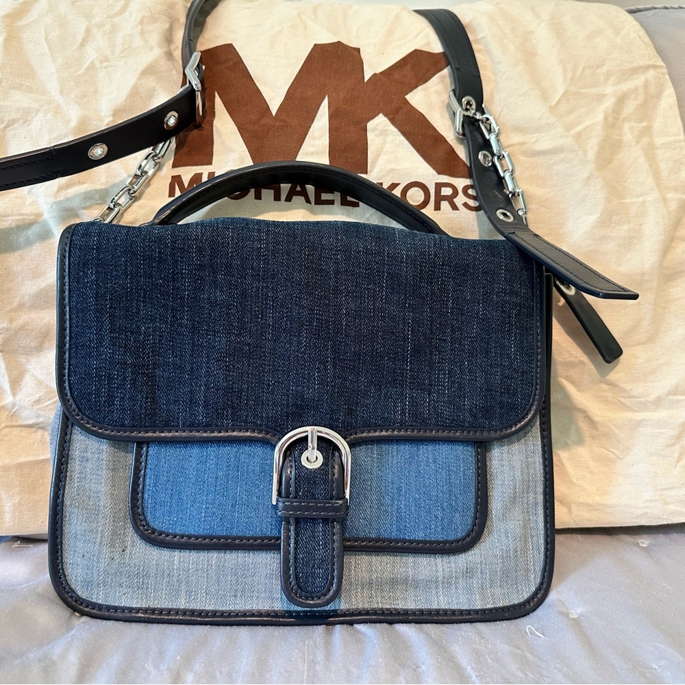 Michael Kors Two-Tone Denim Shoulder Bag